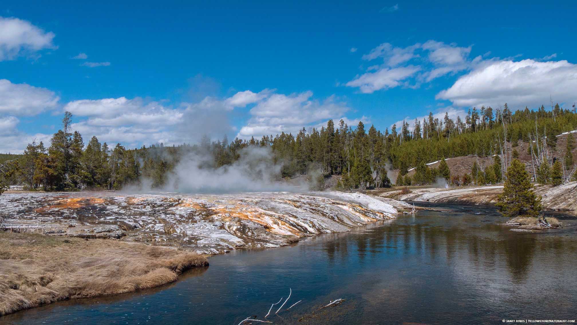 Oblong Geyser along the Firehole River in Yellowstone