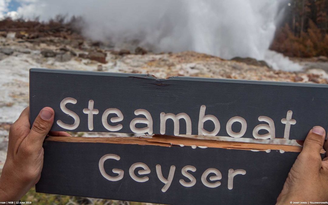 Steamboat throws a rock that splits the sign