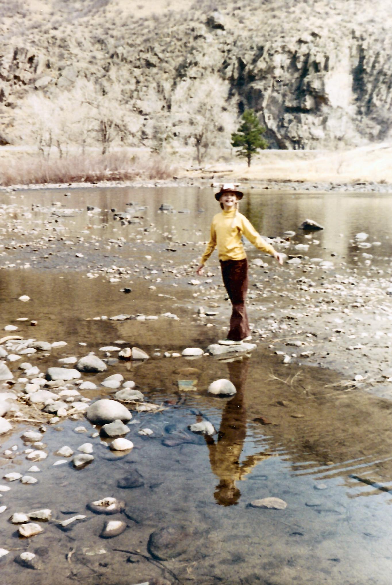 Janet White on the Northfork of the Shoshone, 1971