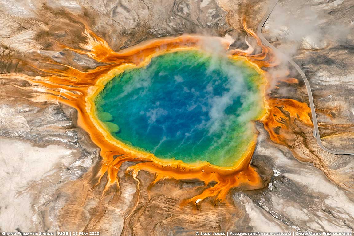 Grand Prismatic Spring as seen from a plane.